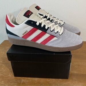 Adidas Busenitz Grey Red Black Suede Skateboarding Shoe - Size 9